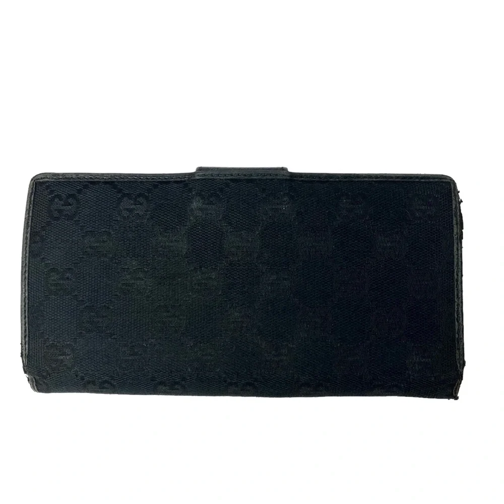 Authentic GUCCI Black Canvas & Leather Guccisima Monogram Long Carryall Wallet_5